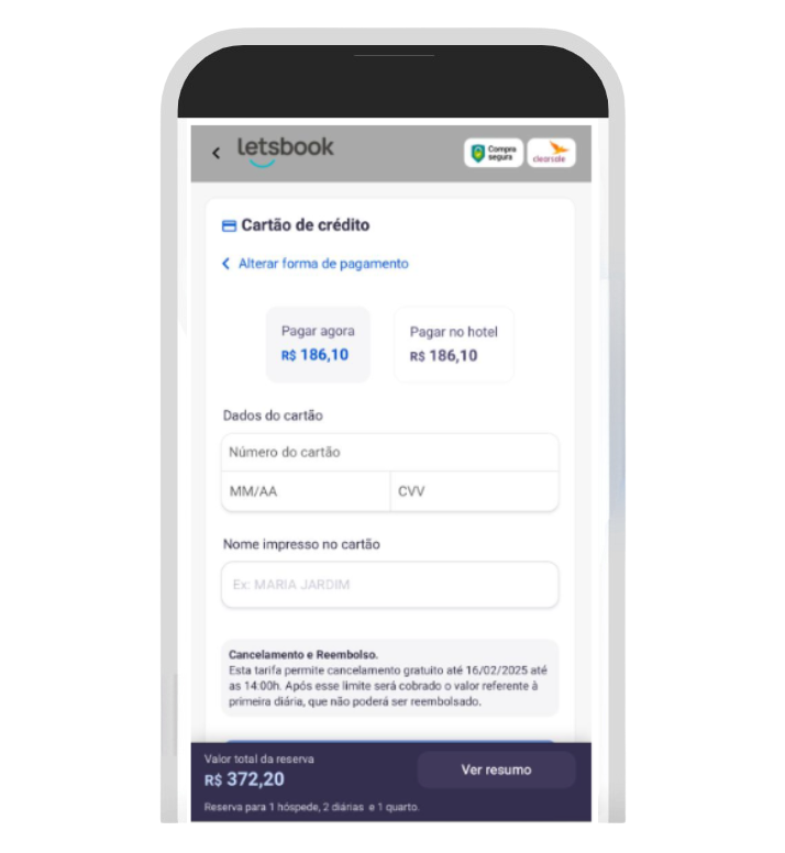 Celular com tela de pagamento